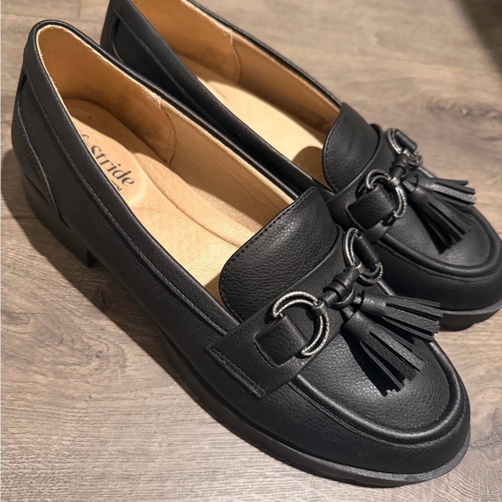 Women's Black Loafers with Tassels